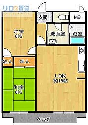 エスペランサ宝塚 2LDKの間取図画像