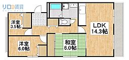 エスペランサ宝塚弐番館 3LDKの間取図画像