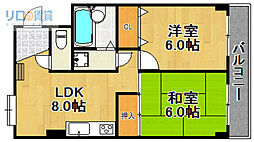 イースガーデン 2LDKの間取図画像
