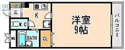 マサーレ川西 1Kの間取図画像