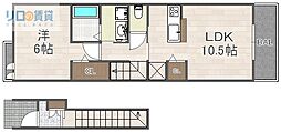エスポワール小林 1LDKの間取図画像