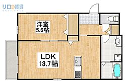サンフラワー 1LDKの間取図画像