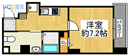 ロイヤルメゾン宝塚 1Kの間取図画像