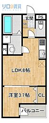 REGIES清荒神2 1LDKの間取図画像