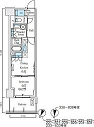 ロイヤルパークス赤羽ノース 5階1DKの間取り