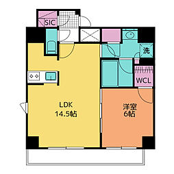 ハックベリー 1LDKの間取図画像