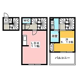 culfe 1LDKの間取図画像
