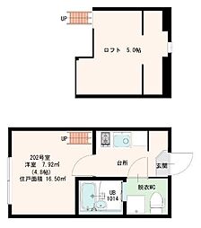 メゾン・ド・グレイス 1Kの間取図画像