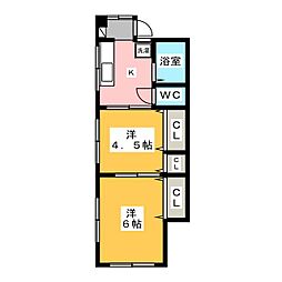 イナリマンション 2Kの間取図画像