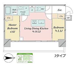 ドゥーエ王子神谷 2LDKの間取図画像