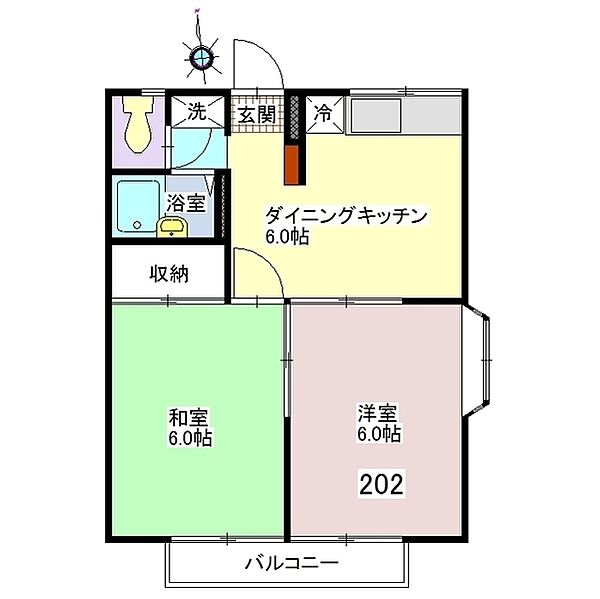 エステートピアいしの 202｜千葉県千葉市中央区都町6丁目(賃貸アパート2DK・2階・37.26㎡)の写真 その2