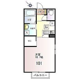 スカイコート 1階1Kの間取り