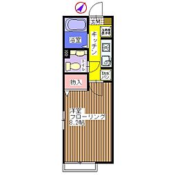 パートリア天台 1Kの間取図画像
