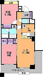 コスモ川口栄町 2LDKの間取図画像