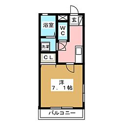 千住イーストビル 1Kの間取図画像