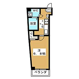 グランプレイス 1Kの間取図画像