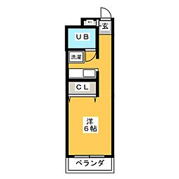 ゴールドマンション ワンルームの間取図画像