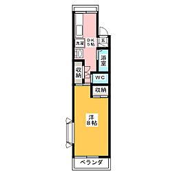コーポハウスカモン 1Kの間取図画像