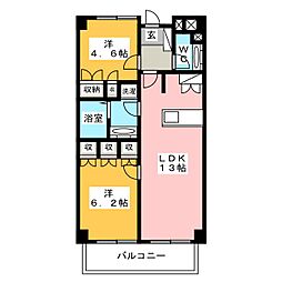 メイソンリー梅島 2LDKの間取図画像