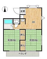 みどりハイツ 201 ｜ 埼玉県越谷市蒲生西町２丁目（賃貸アパート2DK・2階・43.05㎡） その2