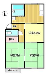 グランドタウン 3DKの間取図画像