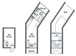 COMS UEHARA 5階1LDKの間取り