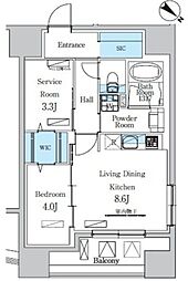 デュオフラッツ池尻大橋 1SLDKの間取図画像