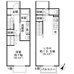 ベストクイーン上野毛 1LDKの間取図画像