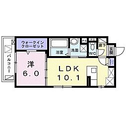 シュガール二子玉川 1LDKの間取図画像