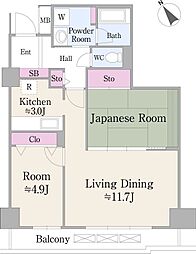 ハイエスト荻窪 2LDKの間取図画像