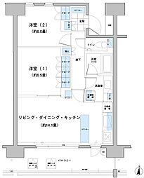 ガーデニエール砧レジデンス 1SLDKの間取図画像