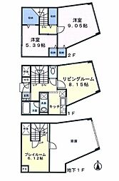 若林プレムヒルズ 3LDKの間取図画像