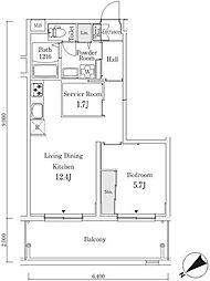 S.E.S. 1SLDKの間取図画像