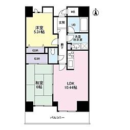 ヒルトップ中野 2LDKの間取図画像
