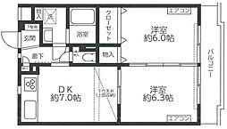 レジディア吉祥寺 2DKの間取図画像