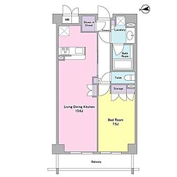 CITYCURRENT代官山 1LDKの間取図画像