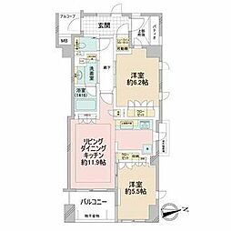 アトラス西荻窪レジデンス 2LDKの間取図画像