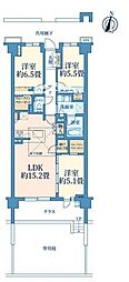 プレイスヴィラ喜多見 3LDKの間取図画像
