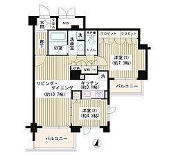 アゼリアテラス新宿 2LDKの間取図画像