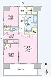 トラープランド翠命館 2LDKの間取図画像