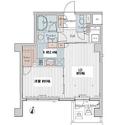 カスタリア三宿 1LDKの間取図画像