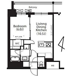 フレンシア高円寺北 1LDKの間取図画像