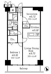 サンクレール高井戸 2LDKの間取図画像