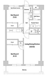 セレッソ幡ケ谷 2LDKの間取図画像