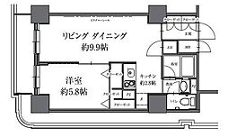 HF駒沢公園レジデンスTOWER 1LDKの間取図画像