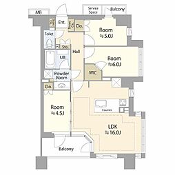 ヴェレーナグラン二子玉川 3LDKの間取図画像