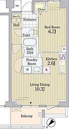 プライムアーバン東中野コート 1LDKの間取図画像