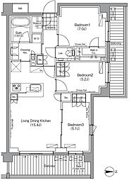 プレジリア代々木大山町EAST 3LDKの間取図画像