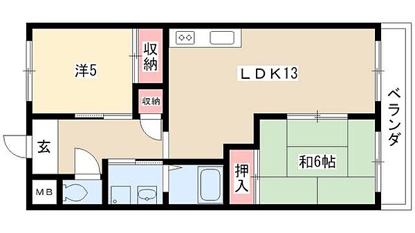 グランドハイツ梶野 ｜愛知県名古屋市中川区中花町(賃貸マンション2LDK・4階・52.48㎡)の写真 その2