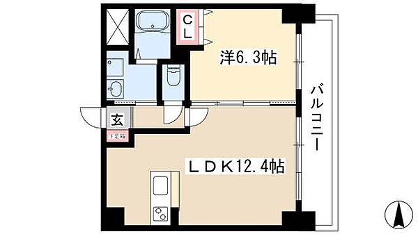 S-FORT北山王 ｜愛知県名古屋市中川区西日置2丁目(賃貸マンション1LDK・9階・43.05㎡)の写真 その2